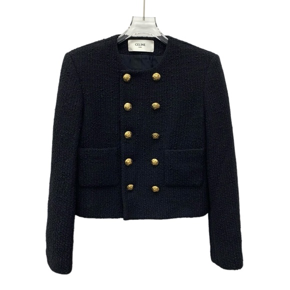 Celine Black Wool Jacket with Gold Buttons - Picture 1 of 9